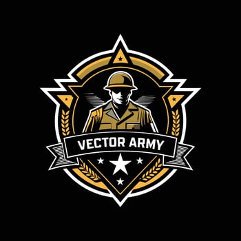 The army logo on a black background vector