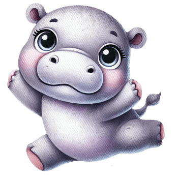 Cute cartoon hippo png