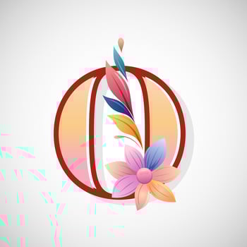 Floral alphabet O, Initial letter for wedding invitations, greeting cards, logos, posters, and other design vector