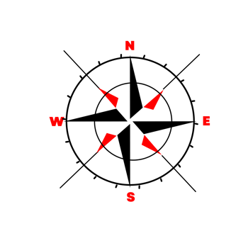 Compass icon. Compass symbol, silhouette. Navigation icon, symbol concept. North, South, West, East indicated with compass arrow. png