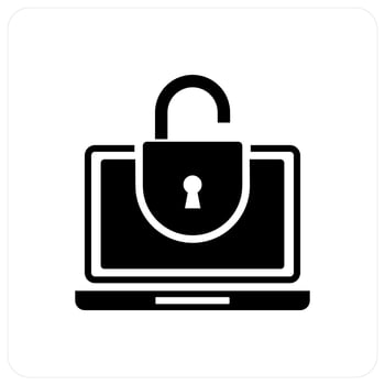 Laptop Protection and laptop icon concept vector