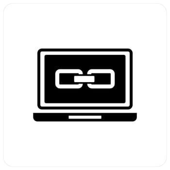 Link Laptop and internal icon concept vector