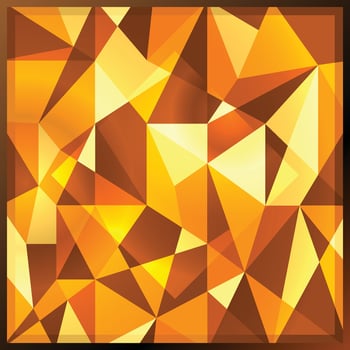 Square yellow gem topaz in golden frame. Shiny citrine precious gemstone background. Abstract apatite beautiful gemstone texture in deep and sparkling shades of golden brown vector