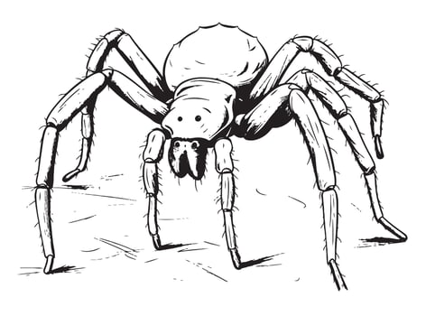 Spider insect sketch hand drawn in doodle style illustration vector