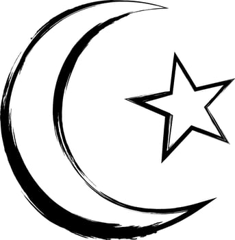 Symbol of Islam. Crescent and star. vector