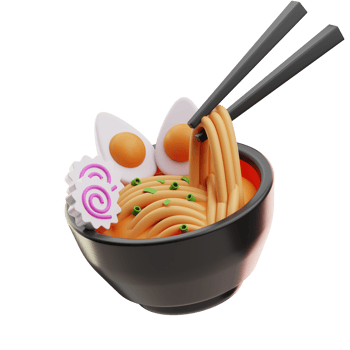 Ramen Asian Food illustration 3D png