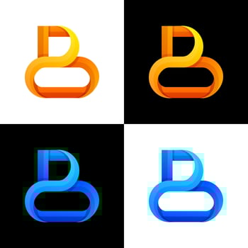 colorful letter b logo design vector