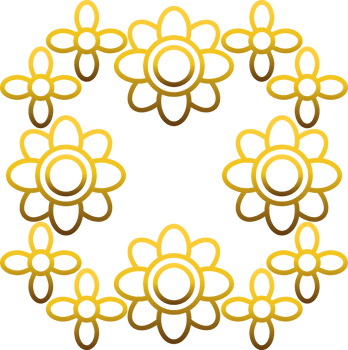 Chic Bloom Frame with Golden Edge png