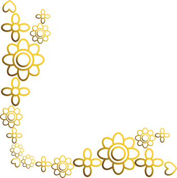 Gold Flower Accent for Frame Corner Designs png
