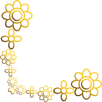 Gold Flower Corner Embellishment design png