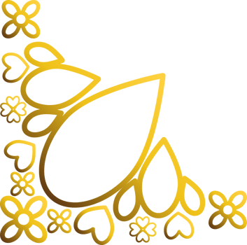 Gold Flower Decorative Art png