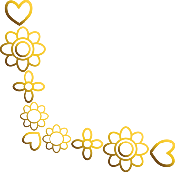 Gilded Flower Corner Accent Design png