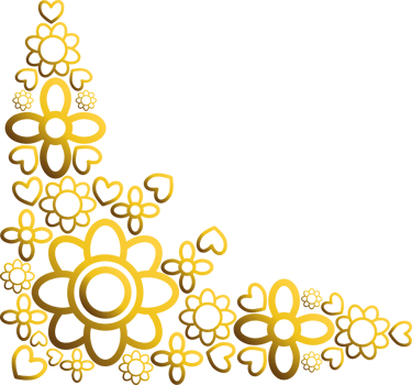 golden flower corner border png
