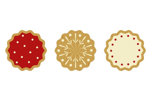 Christmas, ginger cookies. Traditional holiday baked goods. Illustration on white background. vector