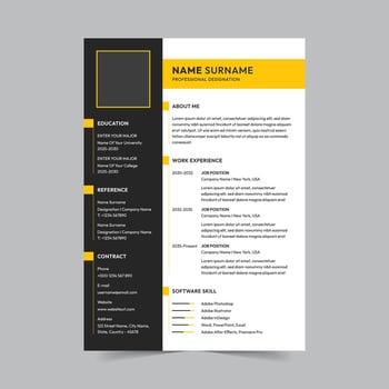 Professional and Clean CV Resume Template Modern Minimalist Design for Job Applications vector