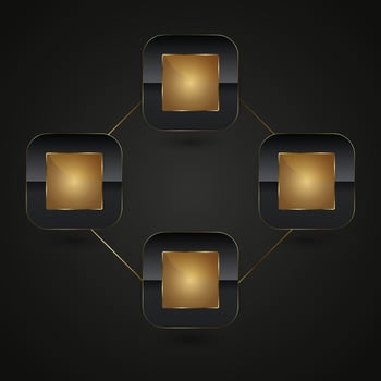 Luxury special rectangle shape for chart info and a minimalist approach, The outer frame has a double-lined black and gold border, adding depth and a sense of premium quality vector