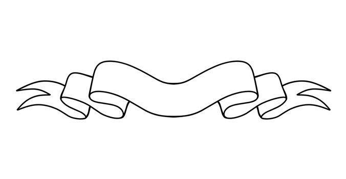 Outline of banner ribbon doble isolated png