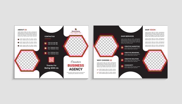 Corporate trifold brochure template with a modern creative and professional minimalist layout vector