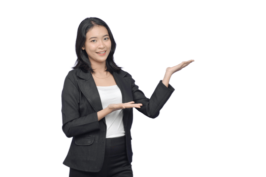 Asian business woman holding up her hand png