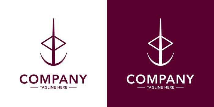 Two logos for a company with a fish and an arrow vector