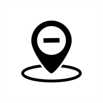 Remove Location and pin icon concept vector