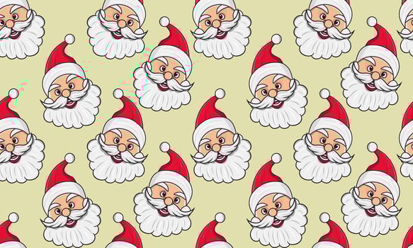 Festive Santa Pattern with a Cheerful and Festive Expression vector