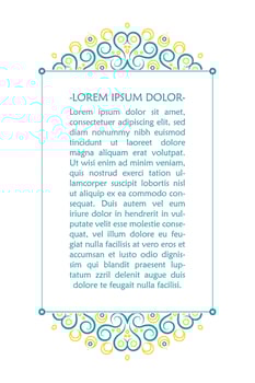 Colorful calligraphy square ornament border line vector
