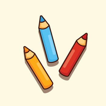 cartoon illustration of colored pencil vector