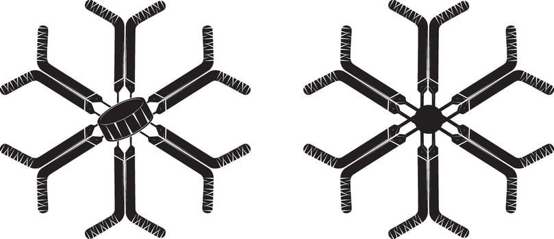 Hockey Goalie Sticks Snowflake, Hockey Goalie Christmas, Holiday Hockey Cut Files vector