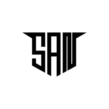 SAN letter logo design with white background in illustrator, logo modern alphabet font overlap style, calligraphy designs for logo, Poster, Invitation, etc. vector