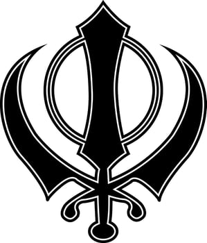Symbol of Sikhism Khanda. Symbol of Sikh unity. vector