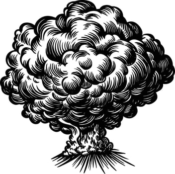 An illustration of a mushroom cloud vector