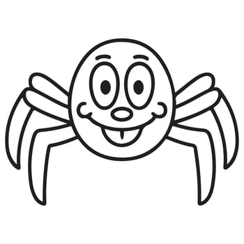 Funny Spider Coloring Book Page for Kids Illustration vector