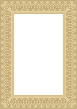 golden square Egyptian ornament. Endless Rectangle, Ring of Ancient Egypt. Geometric African frame. vector