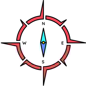 Compass for navigation symbol icon vector