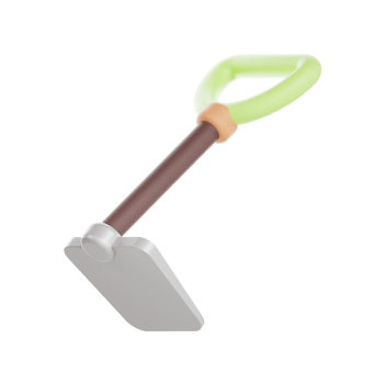 3d gardening icon illustration hoe png