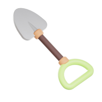 3d gardening icon illustration shovel png