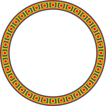colored round Egyptian ornament. Circle, frame, ring of ancient Egypt.Pattern of lotus flowers and sun vector