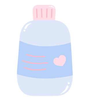 Cute pastel skincare bottle illustration png