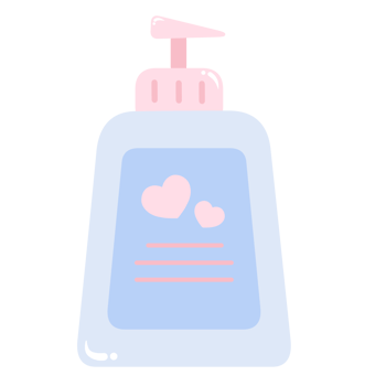 Cute pastel skincare shampoo illustration png