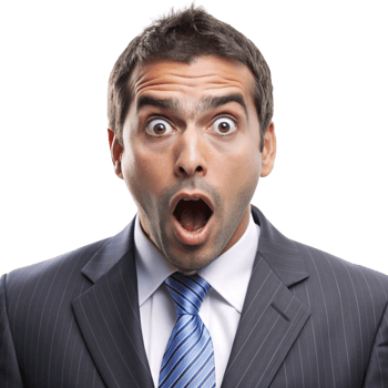A man in a suit and tie is making a surprised face png