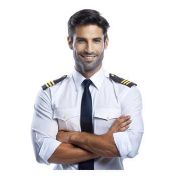 A smiling pilot in uniform png