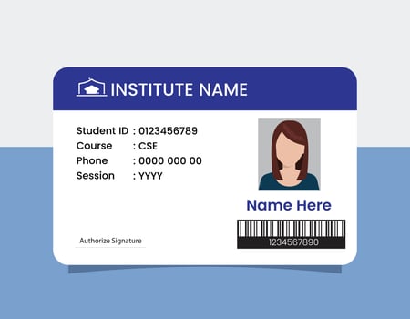 Simple Student ID Card Design Template vector