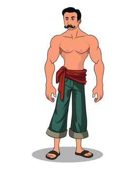 A funny man cartoon character design vector