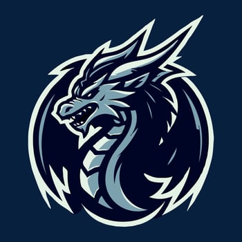 Dragon Mascot Logo Design. Myth Animal Face Mascot Logo. vector