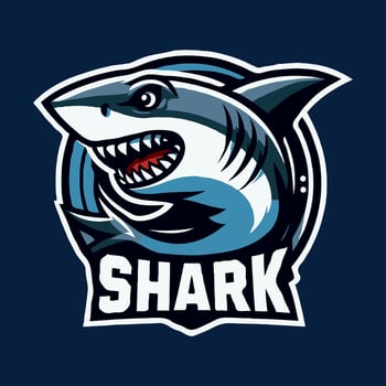 Shark Face Mascot Logo Design. vector