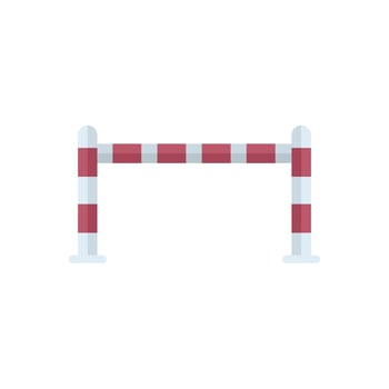 Red and white striped barrier gate for entrance restricting access vector