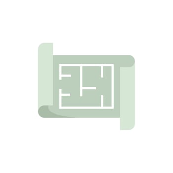 Architectural project showing house plan on green blueprint vector