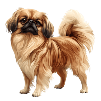 Pekingese Full Body Drawing, Small Dog Illustration png
