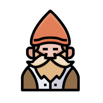 gnome icon with beard and hat vector